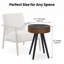 Table de chevet ronde de 15,7 pouces, pieds en bois massif, espaces étroits, salon principal, finition brune et noire, construction, routine d'installation simple, combinaison de couleurs, table,