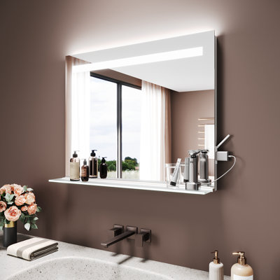 Aluminium Rectangle Mirror with Shelves