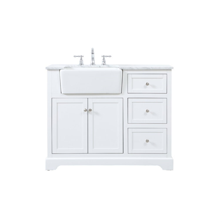 Klarissa 42'' Single Bathroom Vanity with Marble Top