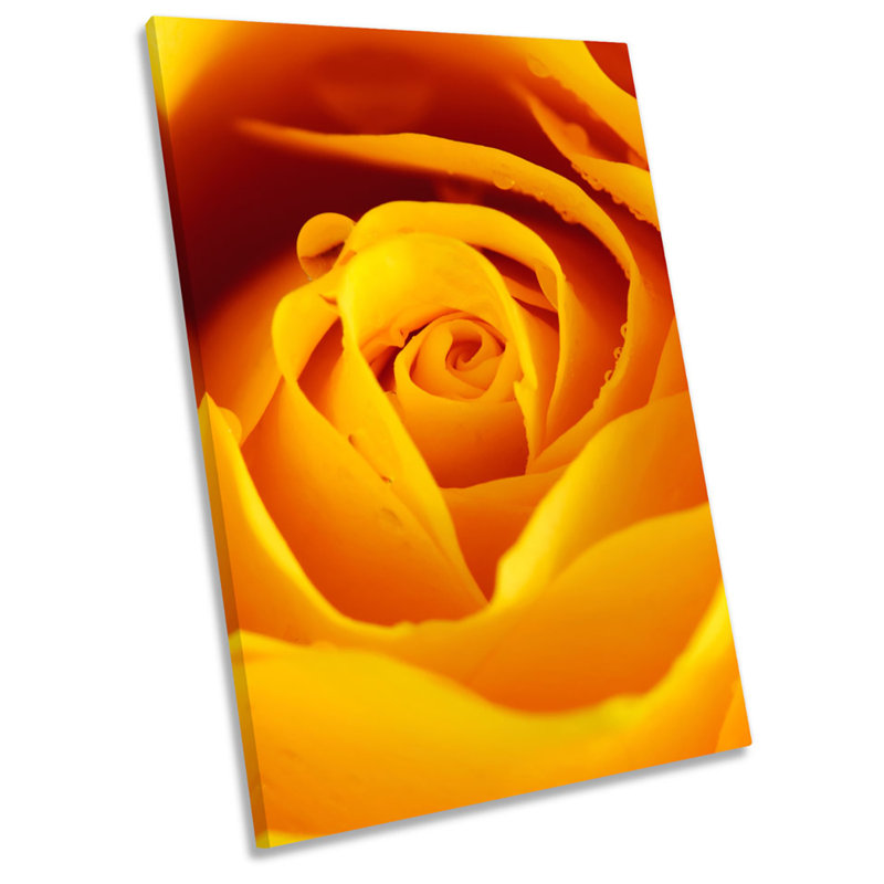 Yellow Rose Floral Flower - Wrapped Canvas Painting, 45.7cm H x 30.5cm W x 2cm D