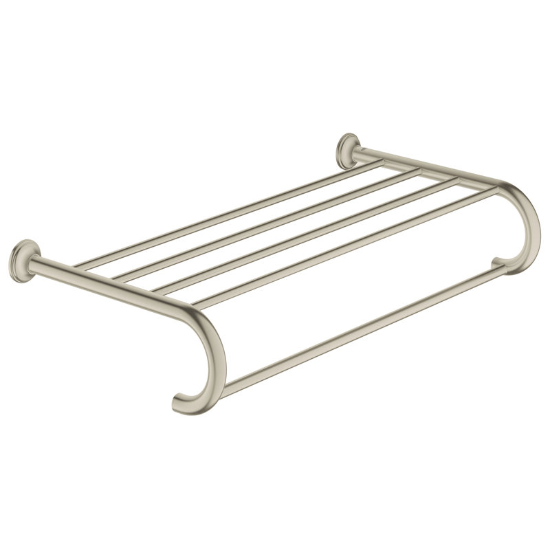 Essentials Authentic Wall Mounted Towel Rack, Brushed Nickel Infinity