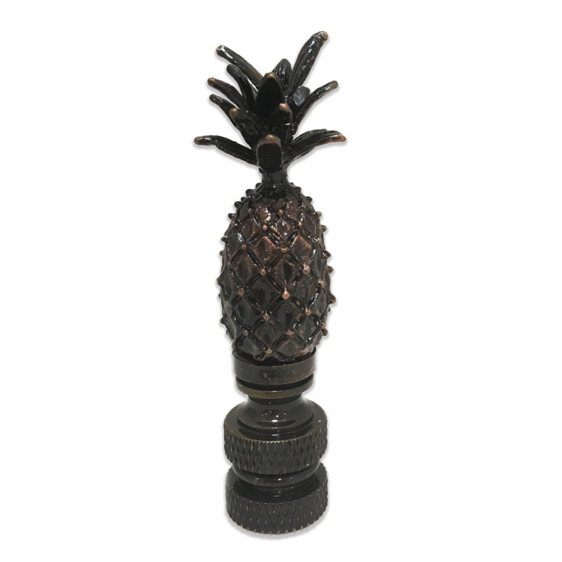 Pineapple Lamp Finial, Antique Brass