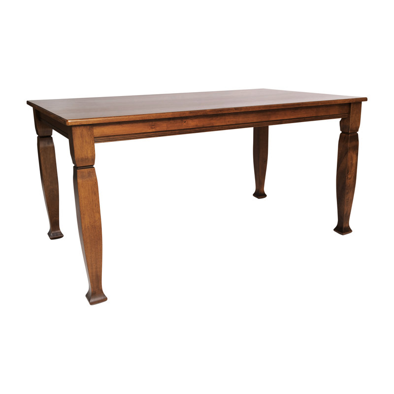 Solid Wood Commercial Grade Dining Table with Turned Legs, 36.25" W x 60" L, Brown Top/Walnut Base