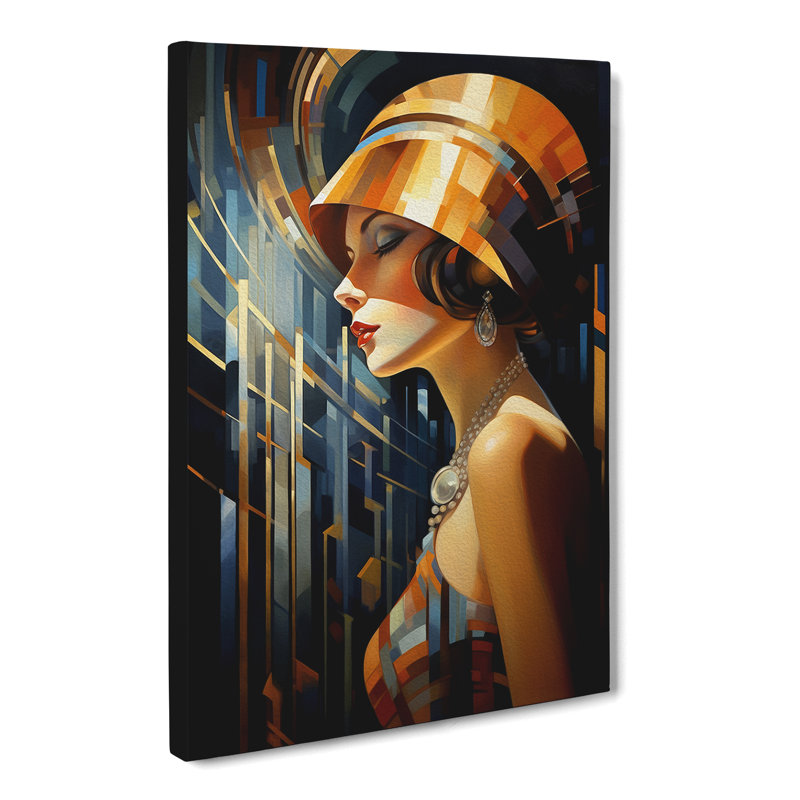 Art Deco Woman Art Deco Art No.2 - Wrapped Canvas, 50cm H x 35cm W x 3cm D