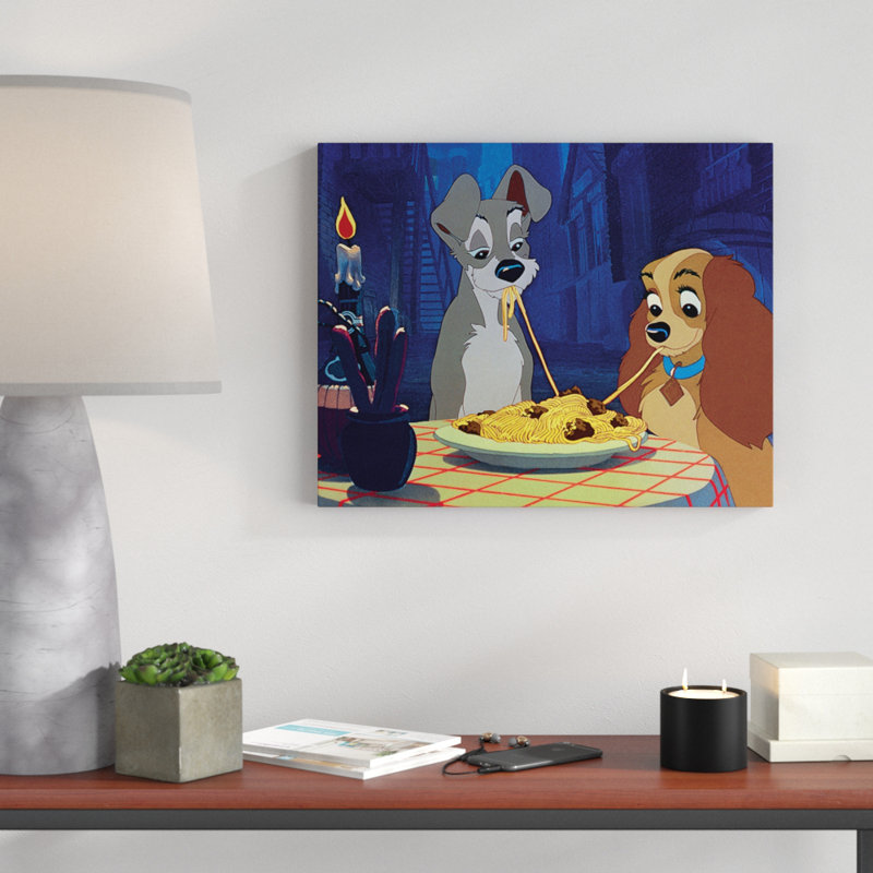 Lady and the Tramp Graphic Art Print on Canvas