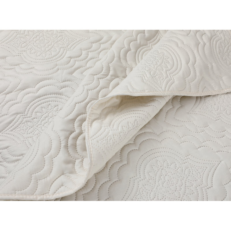 Ensemble de courtepointe 3 pièces Marina Soft Home Marina de Pinsonic Bedding, Crème
