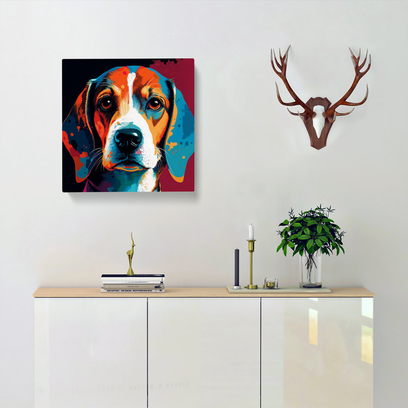 Beagle Pop Art - Wrapped Canvas, 35cm H x 35cm W x 3cm D