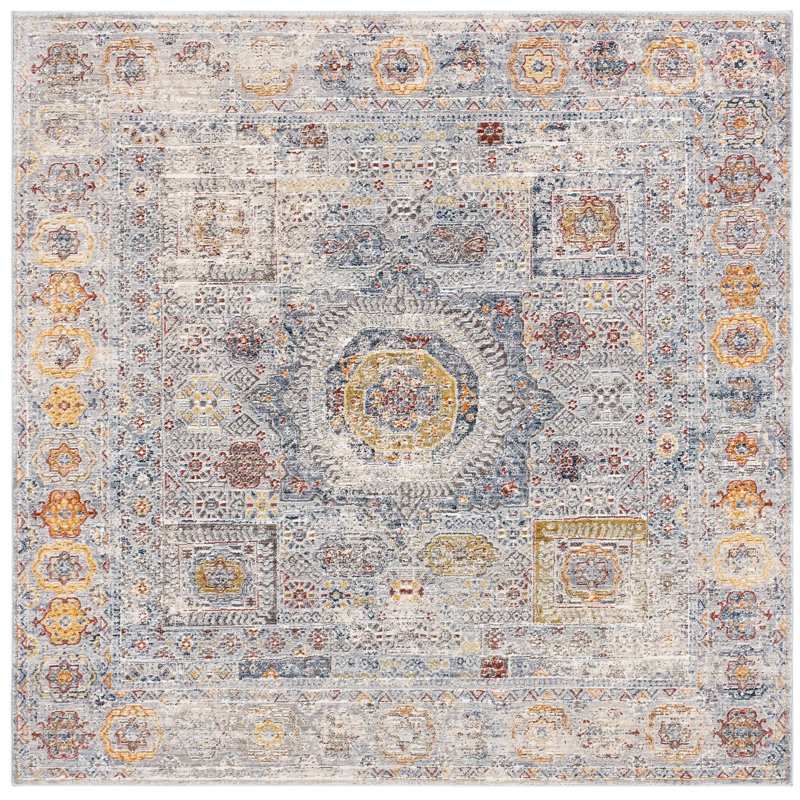 History 500 Performance Oriental Rug, Square 6'7"