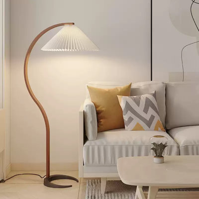 Jiabaoli Solid Wood, Wrought Iron and Fabric Floor Lamp