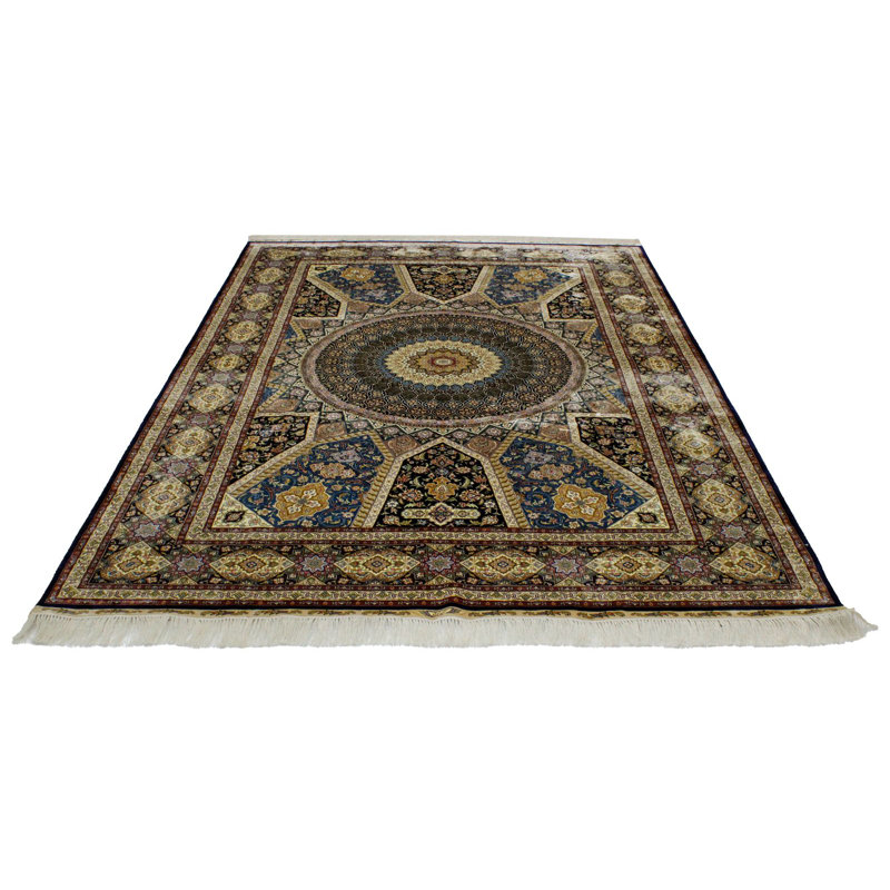 Tapis bleu et bleu marine 6 x 9