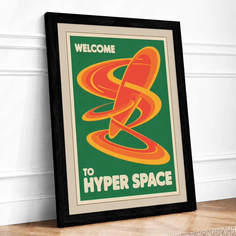 Welcome to Hyper Space Retro - Framed Print, A4 - 29.7 x 21.0 cm, Black