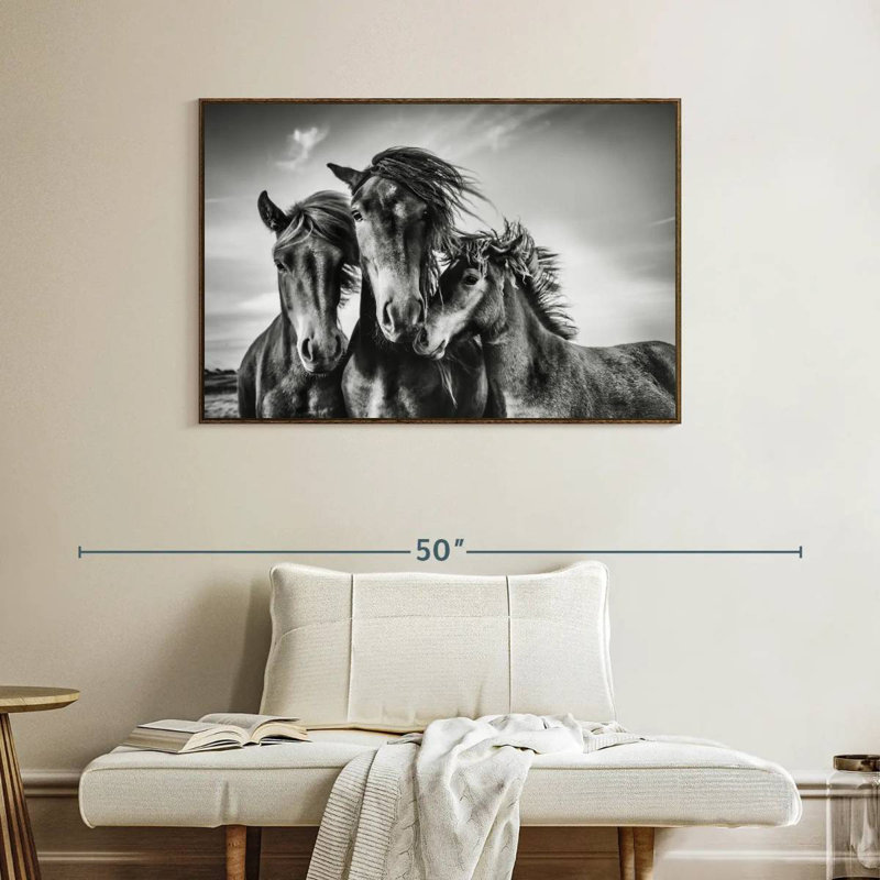 Chevaux Lemvig, Cadre flottant noyer, 40 po x 27 po