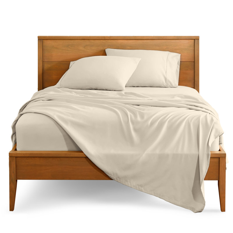 Ensemble de draps en microfibre Bare Home, Ensemble de draps pour très grand lit divisé ave, Sable