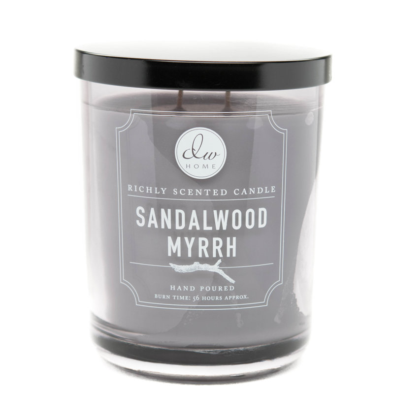Signature Sandalwood Myrrh Scented Jar Candle, 5.25" H x 4" W x 4" D, 1
