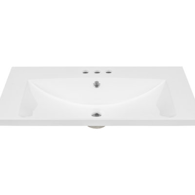 White Ceramic Sink 20 Inch Bathroom - Enhances Charm, With Smooth Surface For Easy Sanitizing, Pre Drilled Single Tap, Installation Reflection Long-Lasting Durability, Stain Removal, Faucet, Simple