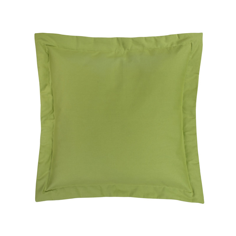 Taie décorative européenne Summerwind Blue - coton vert uni