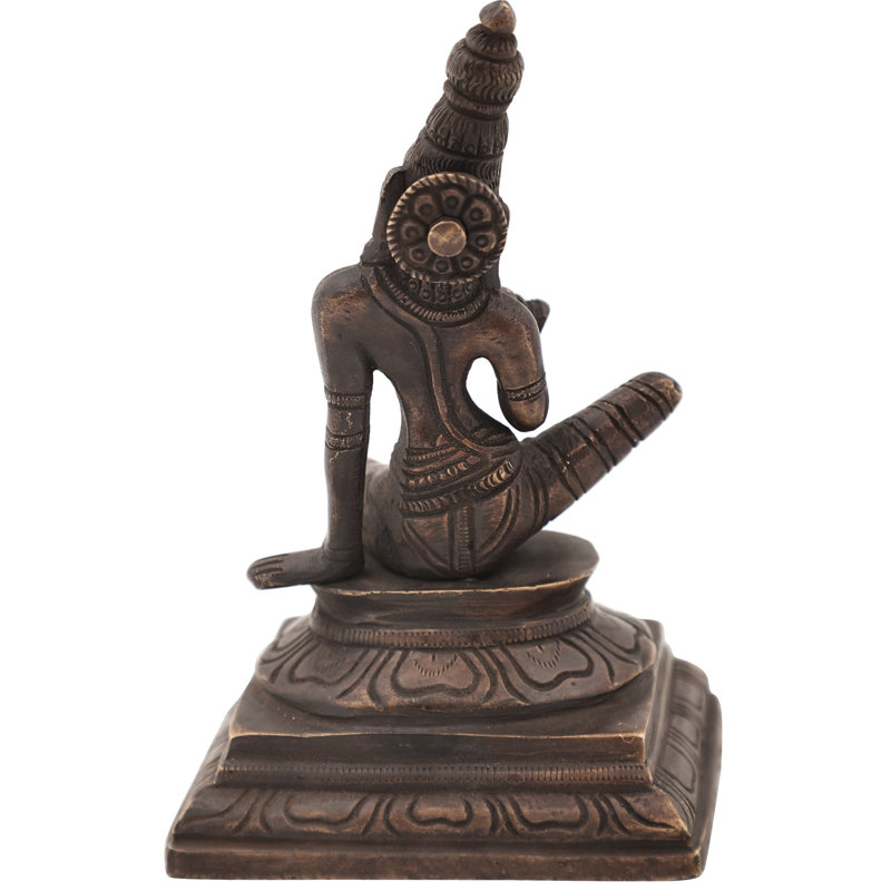 Déesse assise Uma Parvati en laiton, Brun