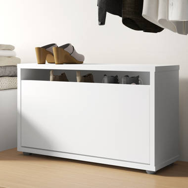 Brielle White Entryway Shoe Storage