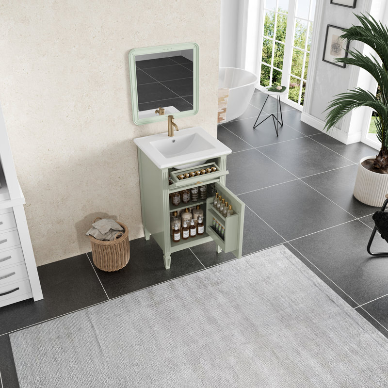 Meuble-lavabo vert 20 po avec lavabo