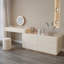 Coiffeuse avec miroir lumineux, 8 tiroirs, 1 chaise