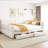 Queen Size Upholstered Platform Bed With USB And 2 Drawers, White-1673878574
