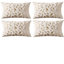 Ensemble de 4 coussins décoratifs en fausse fourrure à motif de plumes dorées (housse seulement)