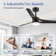 52-Inch Ceiling Fans With Lights And Remote, 3 Blades 6-Speeds Noiseless Reversible DC Motor, Modern Ceiling Fan For Farmhouse Bedroom Patio