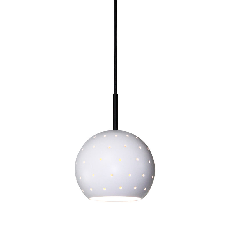 Luminaire suspendu sphère 1 lumière del brillance, Blanc satiné