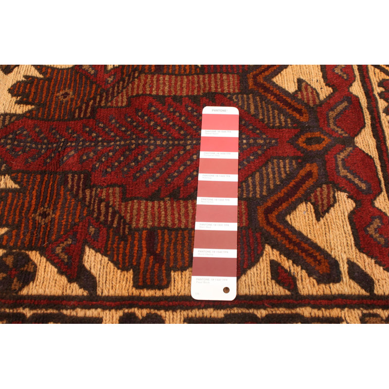 Tapis décoratif en laine noué à la main de conception unique 4 pi 2 po x 6 pi Castilloux