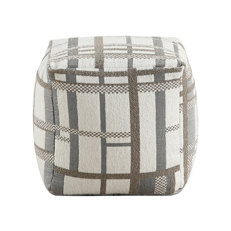 Fabric Covered Square Pouf - Non-Slip, 300Lbs Weight Capacity, 16"X16"X16", Multi-Color Style Look