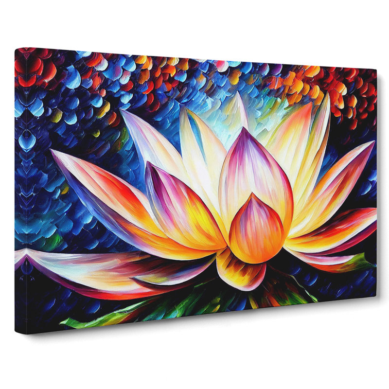 Painted Lotus Flower Vol.3 Abstract - Wrapped Canvas, 35cm H x 50cm W x 3cm D