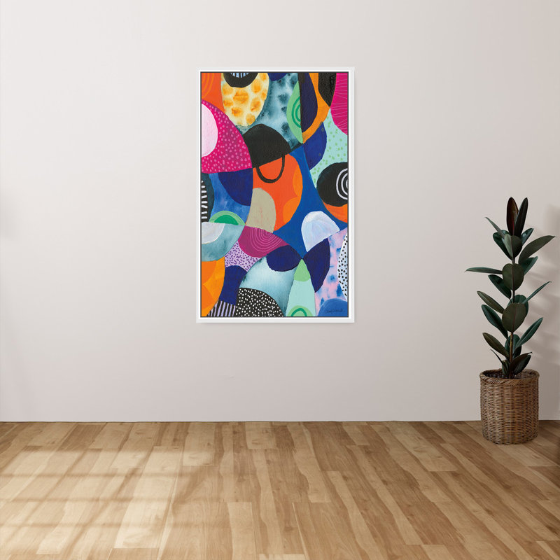 "Overflow I" par Cheryl Warrick, reproduction sur toile dans un cadre flottant, H 51,5 po x l 31,5 po, Blanc