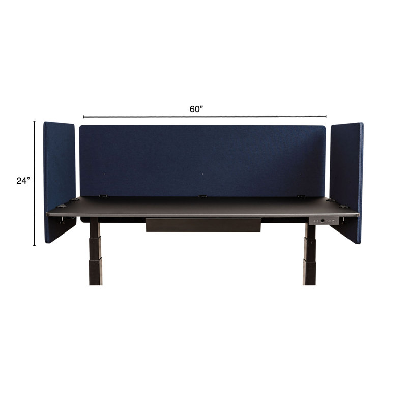 Cool Gray Acoustic Desk Divider with Clamp-On Design