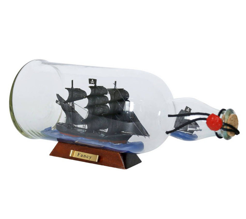 Bouteille en verre à bateau fantaisie Muncy