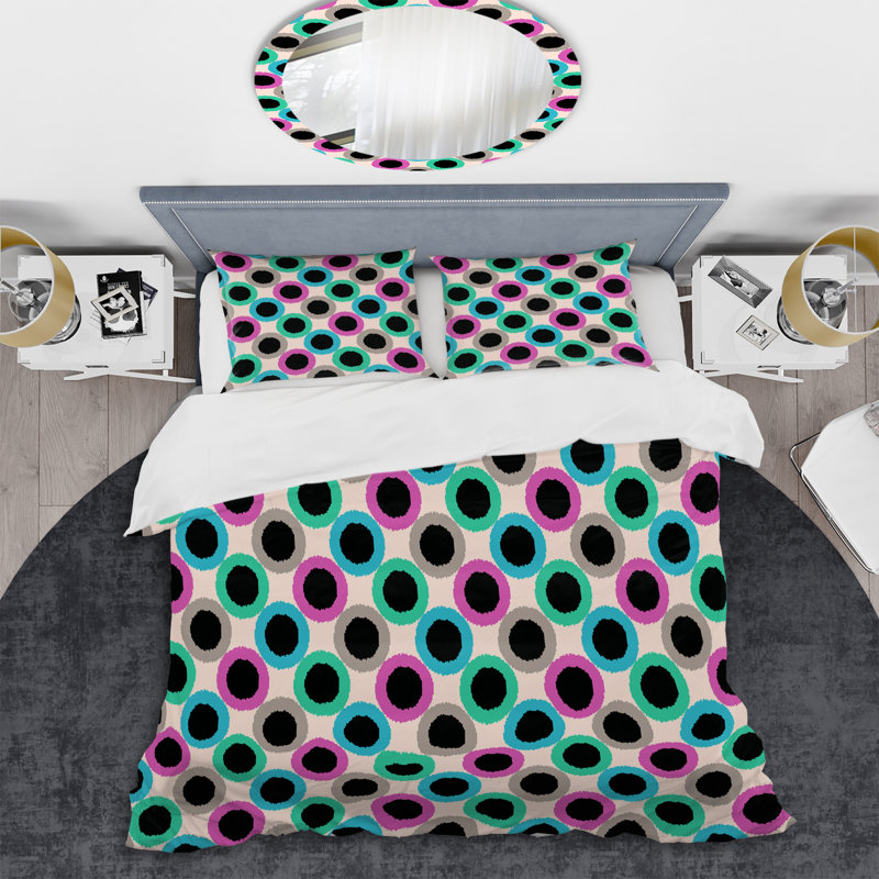 Ensemble de housse de couette en microfibre noir / vert 3 pièces