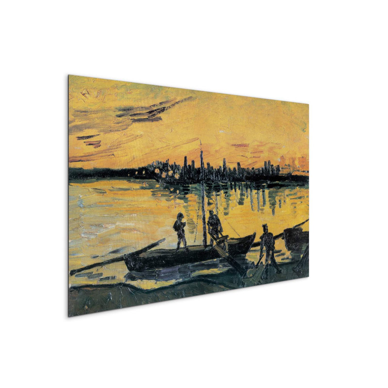 Arles port at evening 53×80 cm MetalArt Materic Aluminum Satin Effect, Frameless Panel, Lightweight Ready to Hang