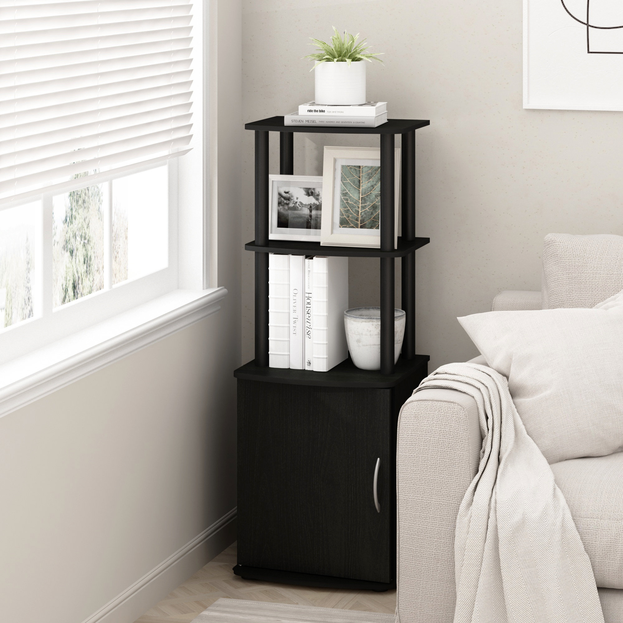 Ebern Designs Turn-N-Tube 2-Tier Tall TV Entertainment Side Table ...