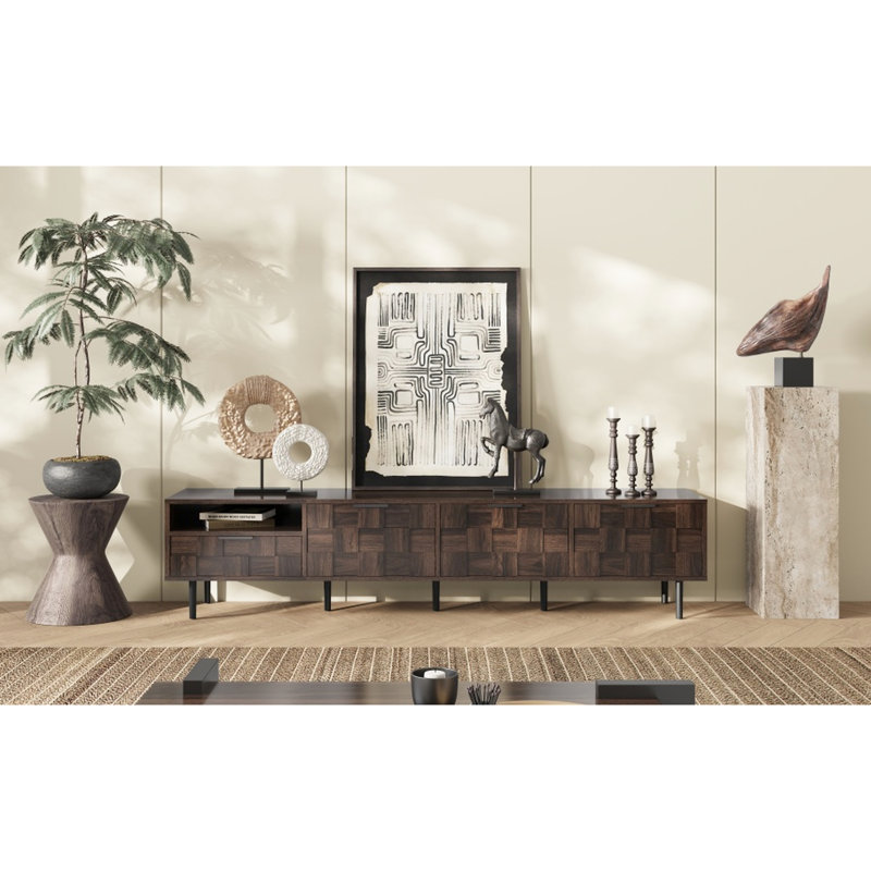 Mid Century 78" Tv Stand For 75 Inch Tvs, Console With Storage In Living Room, 3 Soft - Closing Doors, 1 Drawer, Open Shelf, Materials, Accessories, 88.18Lbs Top Weight Bearing 78.7" Modern 85