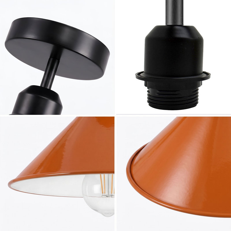 Bustos Semi Flush Mount, Orange