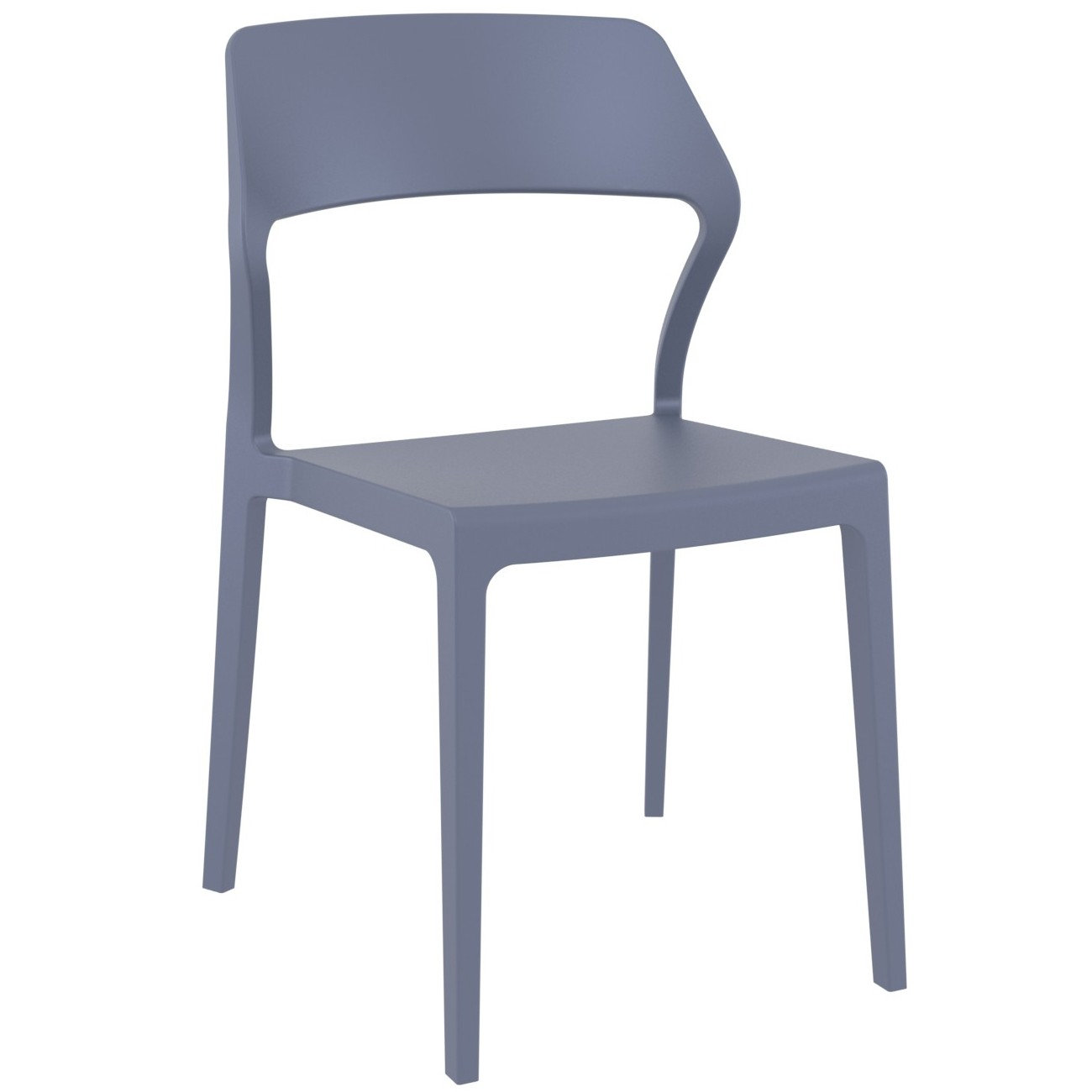 Farrah Stackable Patio Side Chair, Dark Gray