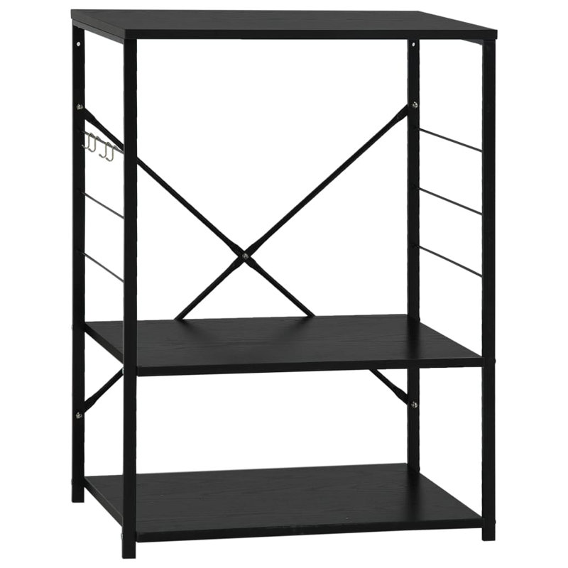 Microwave Cabinet Engineered Wood, Black