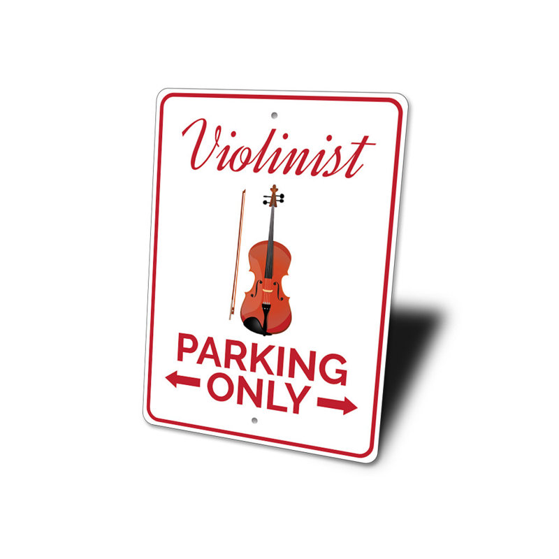 Enseigne de violoniste, H 12 po x l 18 po x P 0,04 po