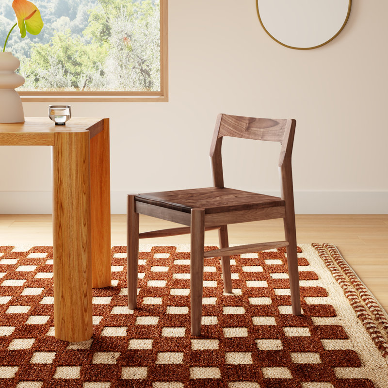 Krieger Solid Wood Slat Back Side Chair, Brown