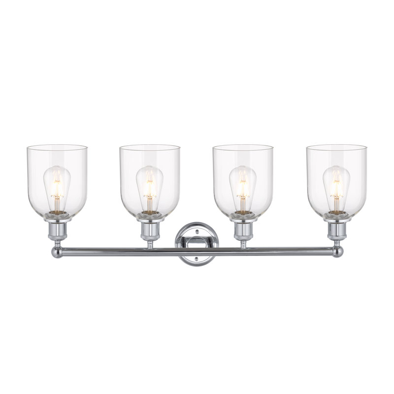 Éclairage pour salle de bain 4 lumières Bella, Transparent, Chrome poli