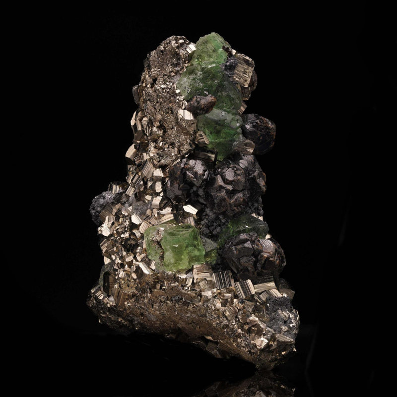 Pyrite with Green Fluorite - 296g