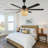 65 Inch Boho Ceiling Fan With Light And Remote, Farmhouse Wood Beaded DC Motor Ceiling Fan For Bedroom