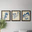 «Indigo Leaf Study I», ensemble de 3 peintures sur toile encadrées-1251340229-1251340228
