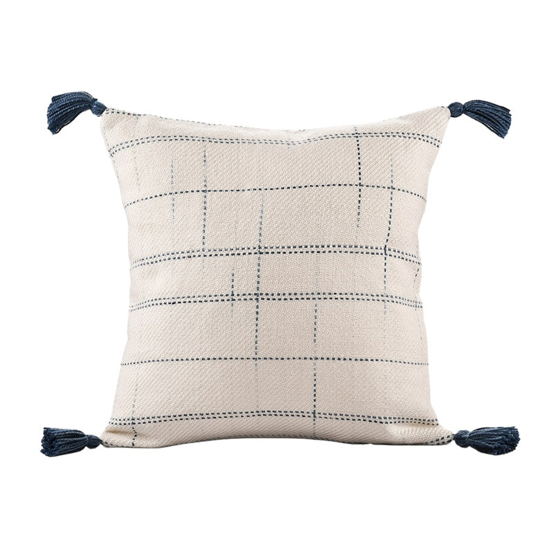 Housse de coussin carré en mélange de polyester, Housse de coussin seulement - sans coussin