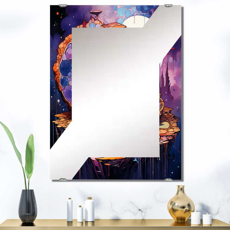 Crystal Stone Core I - Miroir géode en pierre, décoration murale MIR136132, 40 po x 30 po