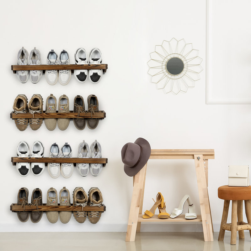 12 Pair Solid Wood Shoe Rack